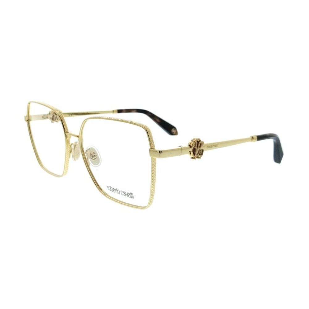 Roberto Cavalli VRC029 570400 Yellow Gold Square Unisex Optical Frames